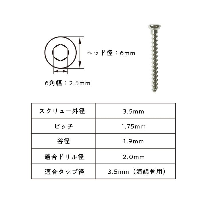 3.5mm径海綿骨スクリュー